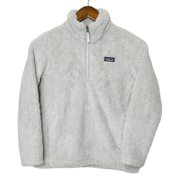 Patagonia Kids Los Gatos 1/4 Zip Fleece Pullover Size Medium Birch White - Picture 1 of 13